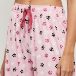 Women Mauve & Black Printed Night suit